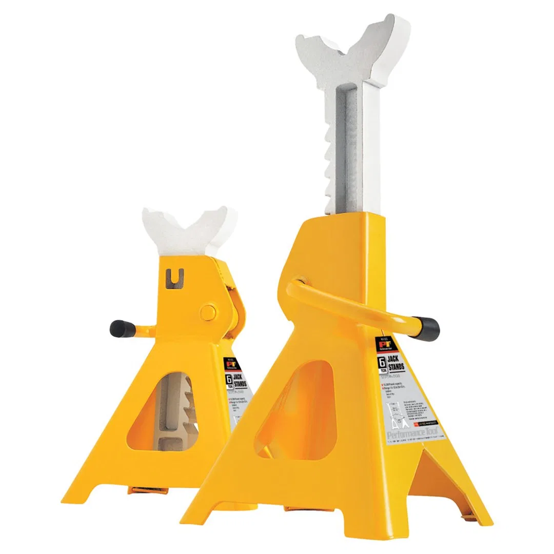 W41023 – PERFORM TOOL Jack Stand, 12000 Pound Capacity 4-Leg Stand 10-15/16 Inch Base 15-1/2 Inch Minimum Height 23-3...